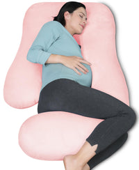 MOON PARK Pregnancy Pillows for Sleeping - U Shaped Full Body Maternity Pillow with Removable Cover - Support for Back, Legs, Belly, HIPS - 57 Inch Pregnancy Pillow for Women - Grey - 7DAY'S
