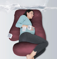 MOON PARK Pregnancy Pillows for Sleeping - U Shaped Full Body Maternity Pillow with Removable Cover - Support for Back, Legs, Belly, HIPS - 57 Inch Pregnancy Pillow for Women - Grey - 7DAY'S