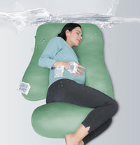 MOON PARK Pregnancy Pillows for Sleeping - U Shaped Full Body Maternity Pillow with Removable Cover - Support for Back, Legs, Belly, HIPS - 57 Inch Pregnancy Pillow for Women - Grey - 7DAY'S