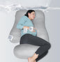 MOON PARK Pregnancy Pillows for Sleeping - U Shaped Full Body Maternity Pillow with Removable Cover - Support for Back, Legs, Belly, HIPS - 57 Inch Pregnancy Pillow for Women - Grey - 7DAY'S