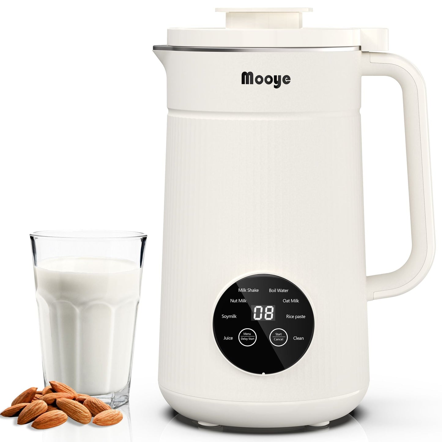 Mooye 35oz Automatic Nut Milk Maker with Nut Milk Bag - Homemade Almond, 10 Blades, Oat, Soy Milk Machine - Auto - operation, 12 Hours Timer, Easy Cleaning - Dairy - Free Beverages - 7DAY'S