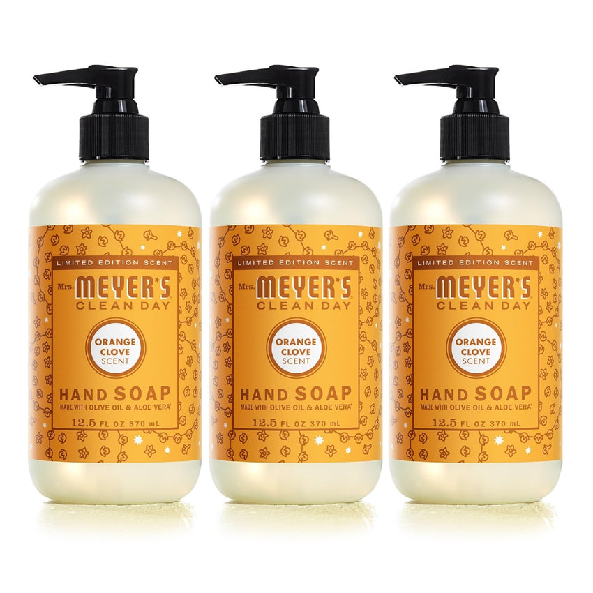 MRS. MEYER'S CLEAN DAY Hand Soap, Made with Essential Oils, Biodegradable Formula, Rain Water, 12.5 fl. oz - Pack of 3 - 7DAY'S