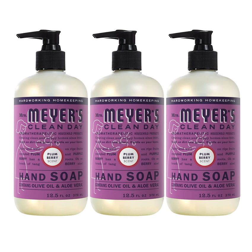 MRS. MEYER'S CLEAN DAY Hand Soap, Made with Essential Oils, Biodegradable Formula, Rain Water, 12.5 fl. oz - Pack of 3 - 7DAY'S