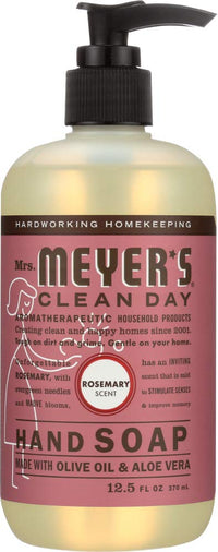 MRS. MEYER'S CLEAN DAY Hand Soap, Made with Essential Oils, Biodegradable Formula, Rain Water, 12.5 fl. oz - Pack of 3 - 7DAY'S