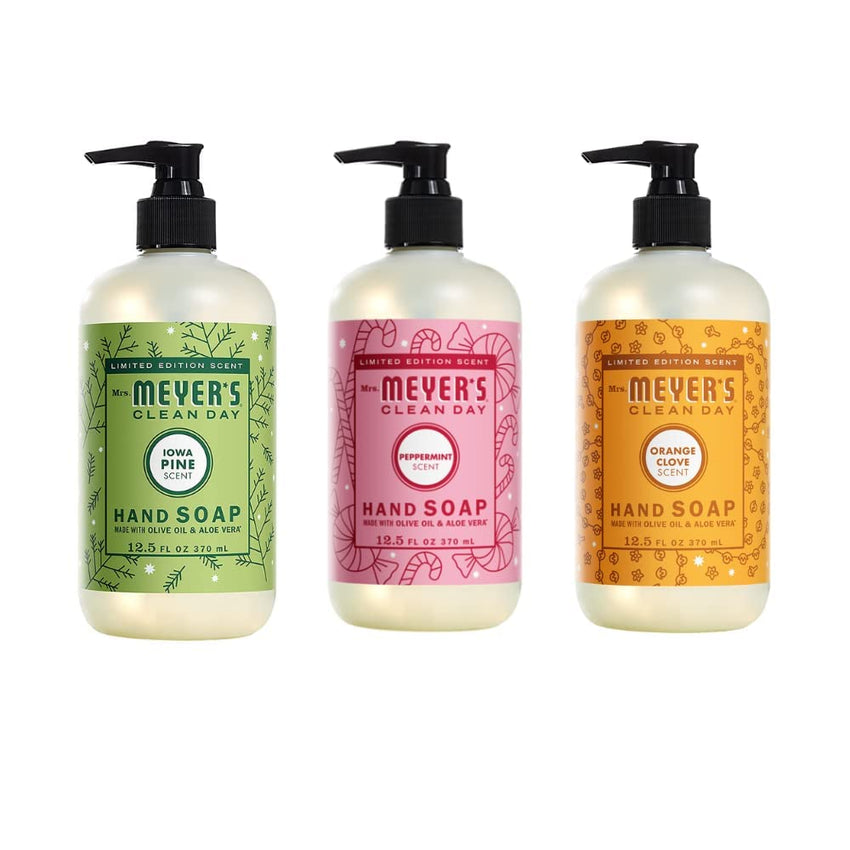 MRS. MEYER'S CLEAN DAY Hand Soap, Made with Essential Oils, Biodegradable Formula, Rain Water, 12.5 fl. oz - Pack of 3 - 7DAY'S
