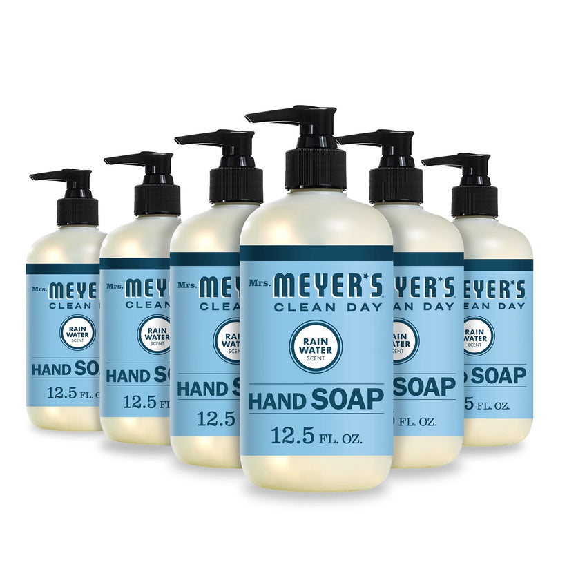 MRS. MEYER'S CLEAN DAY Hand Soap, Made with Essential Oils, Biodegradable Formula, Rain Water, 12.5 fl. oz - Pack of 3 - 7DAY'S