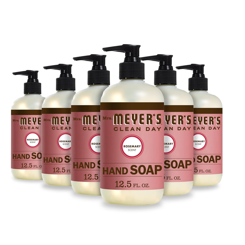 MRS. MEYER'S CLEAN DAY Hand Soap, Made with Essential Oils, Biodegradable Formula, Rain Water, 12.5 fl. oz - Pack of 3 - 7DAY'S