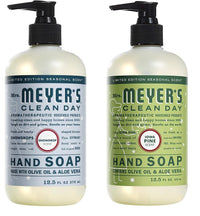 MRS. MEYER'S CLEAN DAY Hand Soap, Made with Essential Oils, Biodegradable Formula, Rain Water, 12.5 fl. oz - Pack of 3 - 7DAY'S