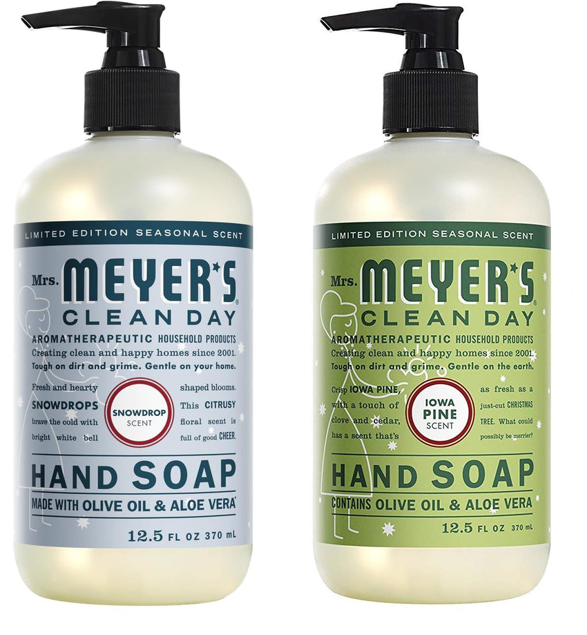 MRS. MEYER'S CLEAN DAY Hand Soap, Made with Essential Oils, Biodegradable Formula, Rain Water, 12.5 fl. oz - Pack of 3 - 7DAY'S