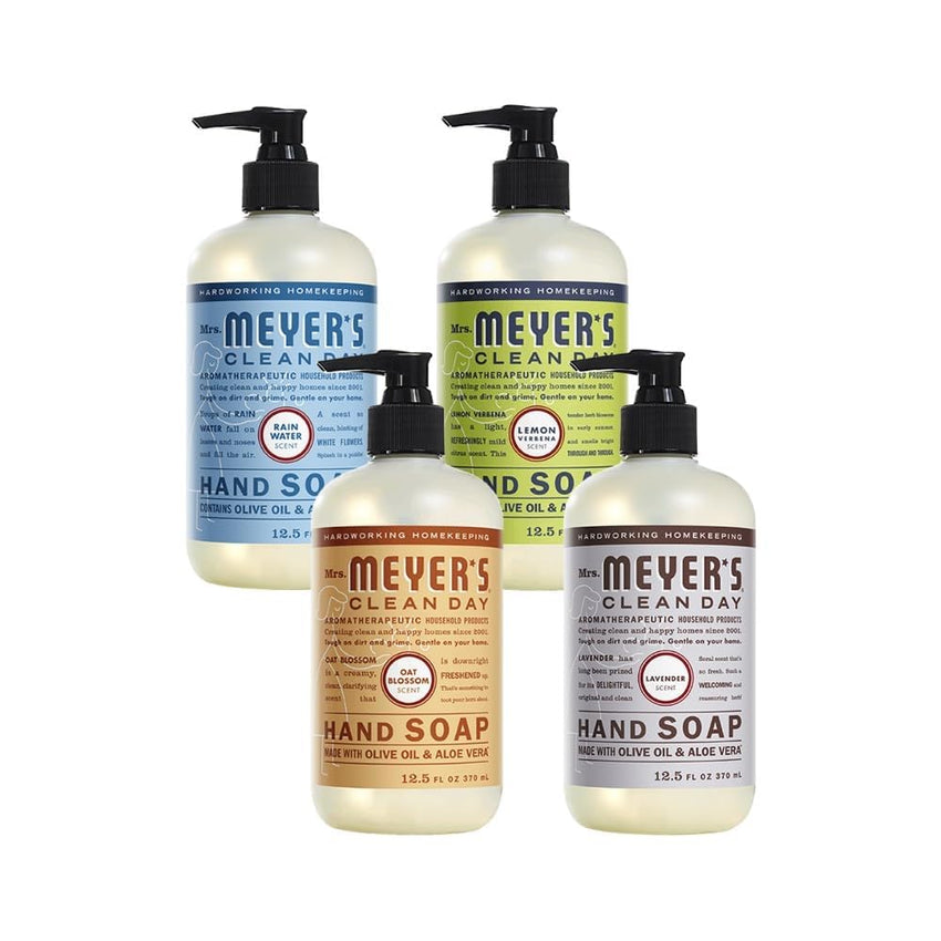 MRS. MEYER'S CLEAN DAY Hand Soap, Made with Essential Oils, Biodegradable Formula, Rain Water, 12.5 fl. oz - Pack of 3 - 7DAY'S