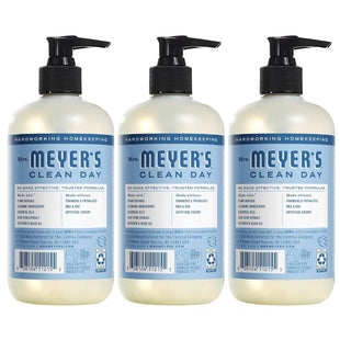 MRS. MEYER'S CLEAN DAY Hand Soap, Made with Essential Oils, Biodegradable Formula, Rain Water, 12.5 fl. oz - Pack of 3 - 7DAY'S