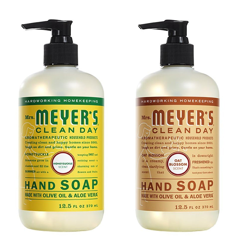MRS. MEYER'S CLEAN DAY Hand Soap, Made with Essential Oils, Biodegradable Formula, Rain Water, 12.5 fl. oz - Pack of 3 - 7DAY'S