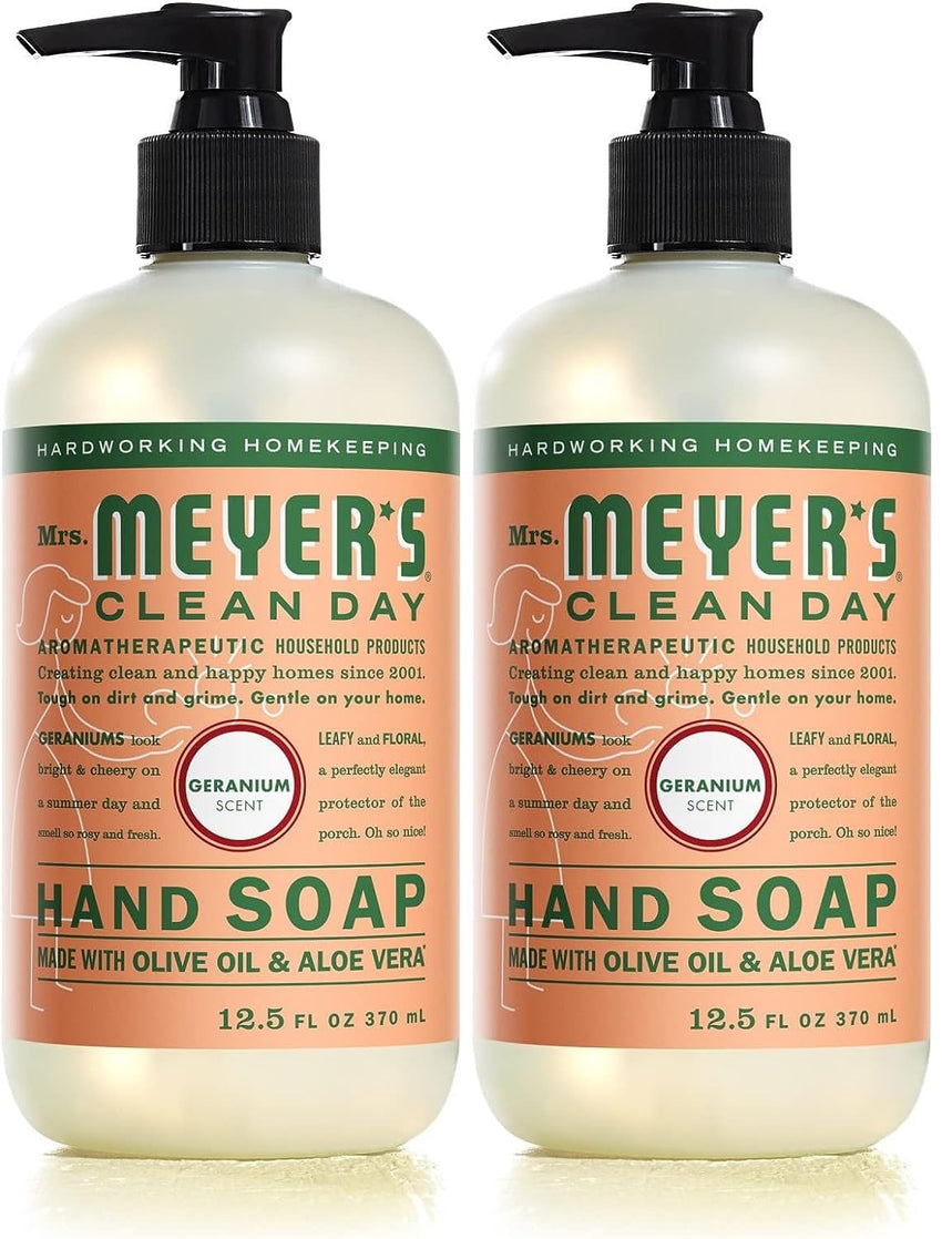 MRS. MEYER'S CLEAN DAY Hand Soap, Made with Essential Oils, Biodegradable Formula, Rain Water, 12.5 fl. oz - Pack of 3 - 7DAY'S