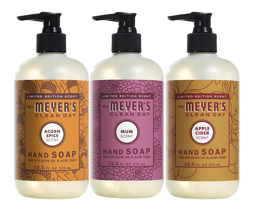 MRS. MEYER'S CLEAN DAY Hand Soap, Made with Essential Oils, Biodegradable Formula, Rain Water, 12.5 fl. oz - Pack of 3 - 7DAY'S