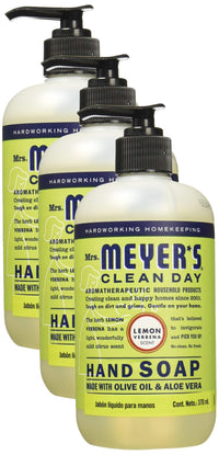 MRS. MEYER'S CLEAN DAY Hand Soap, Made with Essential Oils, Biodegradable Formula, Rain Water, 12.5 fl. oz - Pack of 3 - 7DAY'S
