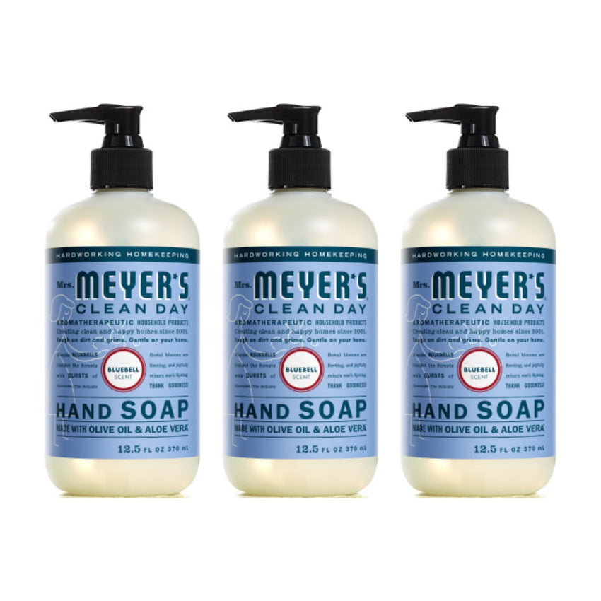 MRS. MEYER'S CLEAN DAY Hand Soap, Made with Essential Oils, Biodegradable Formula, Rain Water, 12.5 fl. oz - Pack of 3 - 7DAY'S