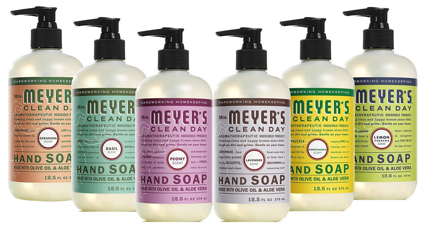 MRS. MEYER'S CLEAN DAY Hand Soap, Made with Essential Oils, Biodegradable Formula, Rain Water, 12.5 fl. oz - Pack of 3 - 7DAY'S
