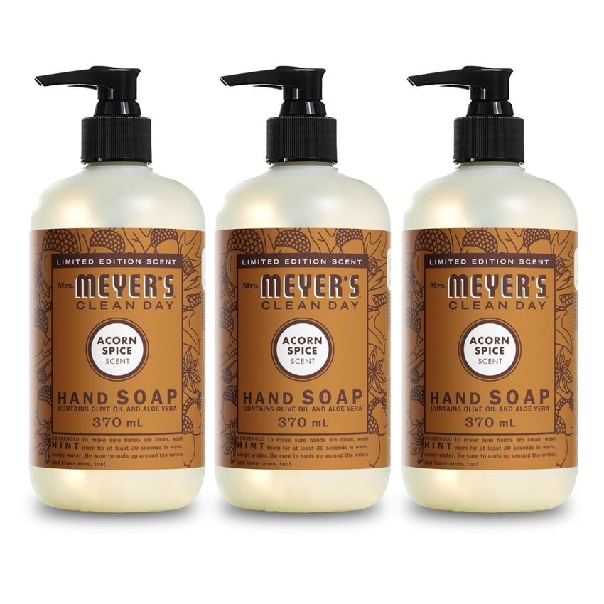 MRS. MEYER'S CLEAN DAY Hand Soap, Made with Essential Oils, Biodegradable Formula, Rain Water, 12.5 fl. oz - Pack of 3 - 7DAY'S