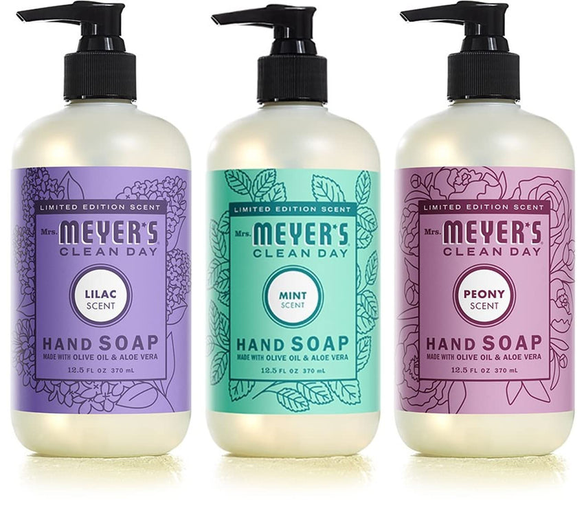 MRS. MEYER'S CLEAN DAY Hand Soap, Made with Essential Oils, Biodegradable Formula, Rain Water, 12.5 fl. oz - Pack of 3 - 7DAY'S
