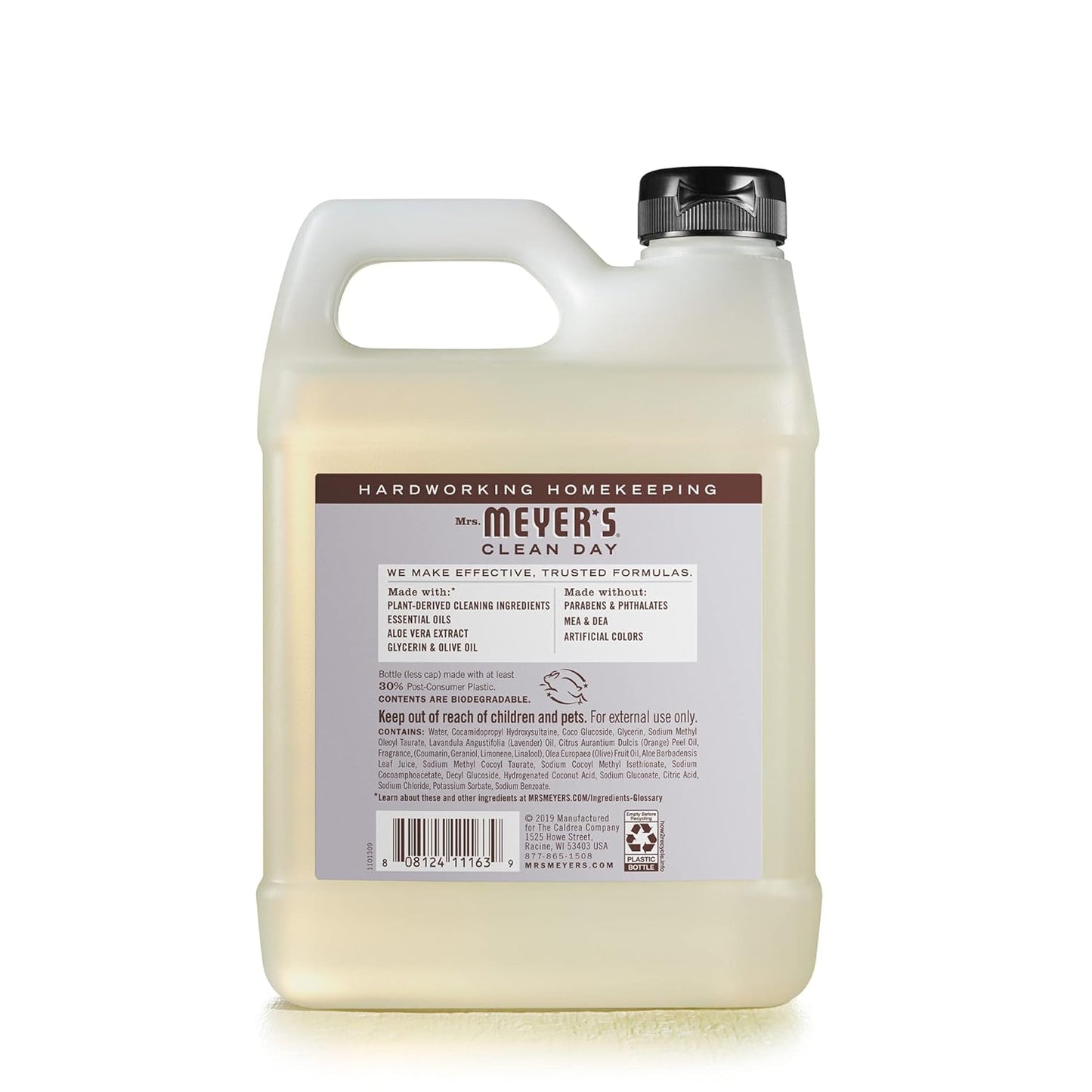 MRS. MEYER'S CLEAN DAY Liquid Hand Soap Refill, Cruelty Free and Biodegradable Formula, Lavender Scent, 33 Fl Oz (Pack of 1) - 7DAY'S