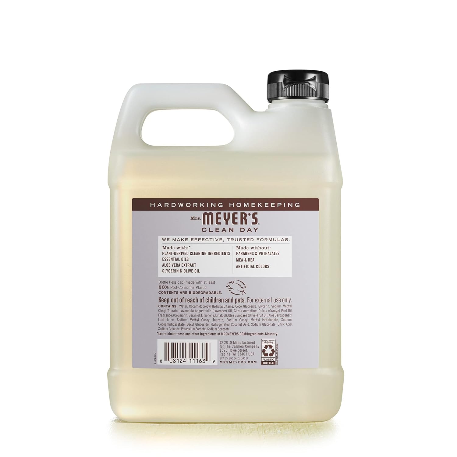MRS. MEYER'S CLEAN DAY Liquid Hand Soap Refill, Cruelty Free and Biodegradable Formula, Lavender Scent, 33 Fl Oz (Pack of 1) - 7DAY'S