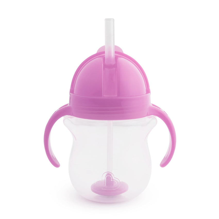 Munchkin Any Angle Sippy Cups for Toddlers, Spill Proof Weighted Straw Cup with Transition Handles for Babies 6 Months and Up, 2 Pack, Blue/Green - 7DAY'S