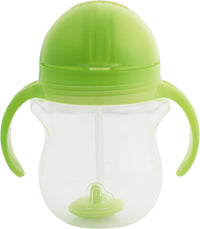 Munchkin Any Angle Sippy Cups for Toddlers, Spill Proof Weighted Straw Cup with Transition Handles for Babies 6 Months and Up, 2 Pack, Blue/Green - 7DAY'S