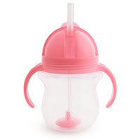 Munchkin Any Angle Sippy Cups for Toddlers, Spill Proof Weighted Straw Cup with Transition Handles for Babies 6 Months and Up, 2 Pack, Blue/Green - 7DAY'S