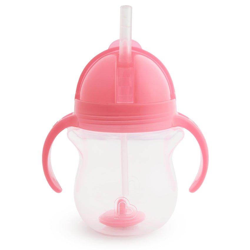 Munchkin Any Angle Sippy Cups for Toddlers, Spill Proof Weighted Straw Cup with Transition Handles for Babies 6 Months and Up, 2 Pack, Blue/Green - 7DAY'S