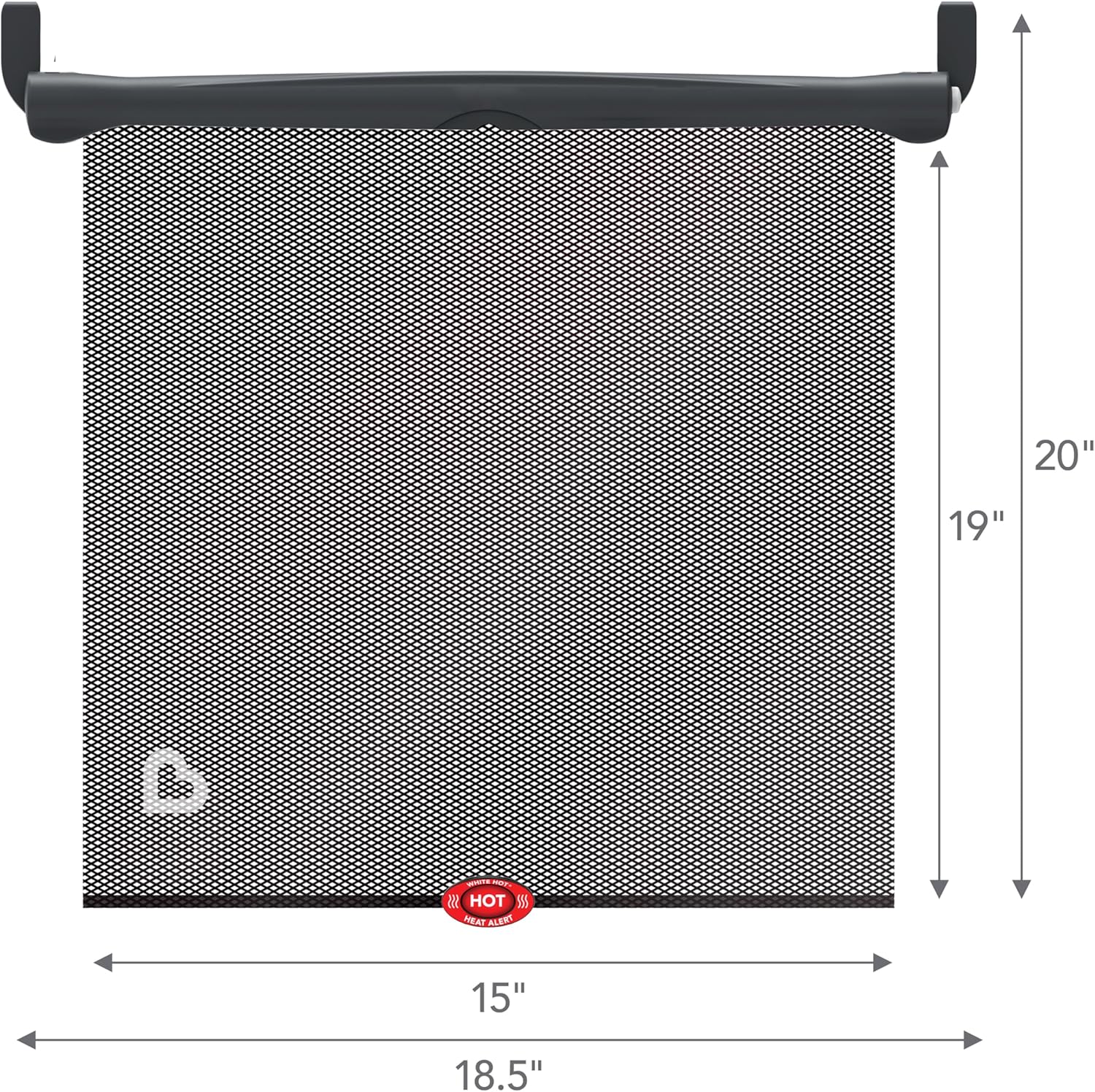 Munchkin Brica Sun Safety Car Window Shade with Heat Alert, Helps Block UVA/UVB Rays, 2 Pack, Black - 7DAY'S