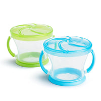 Munchkin Snack Catcher Toddler Snack Cups, No Spill, 2 Pack, Blue/Green - 7DAY'S