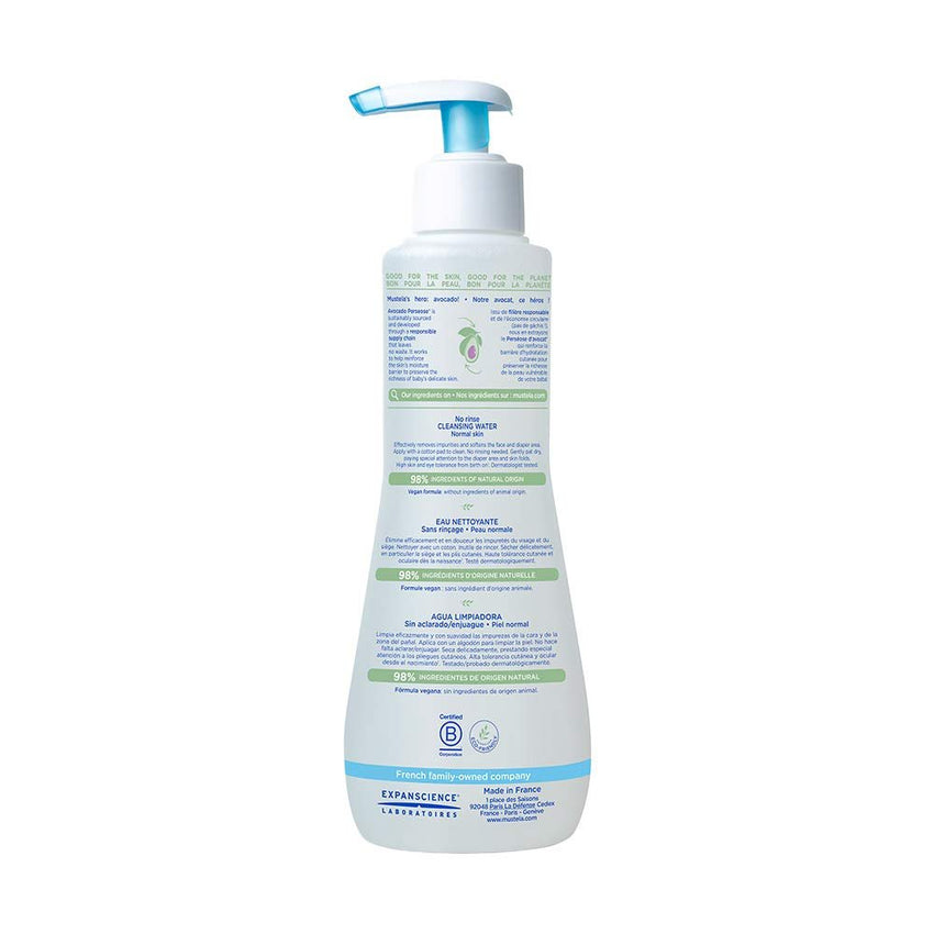 Mustela Baby Cleansing Water - No - Rinse Micellar Water - with Natural Avocado & Aloe Vera - for Baby's Face, Body & Diaper - 1 or 2 - Pack - Various Sizes - 7DAY'S