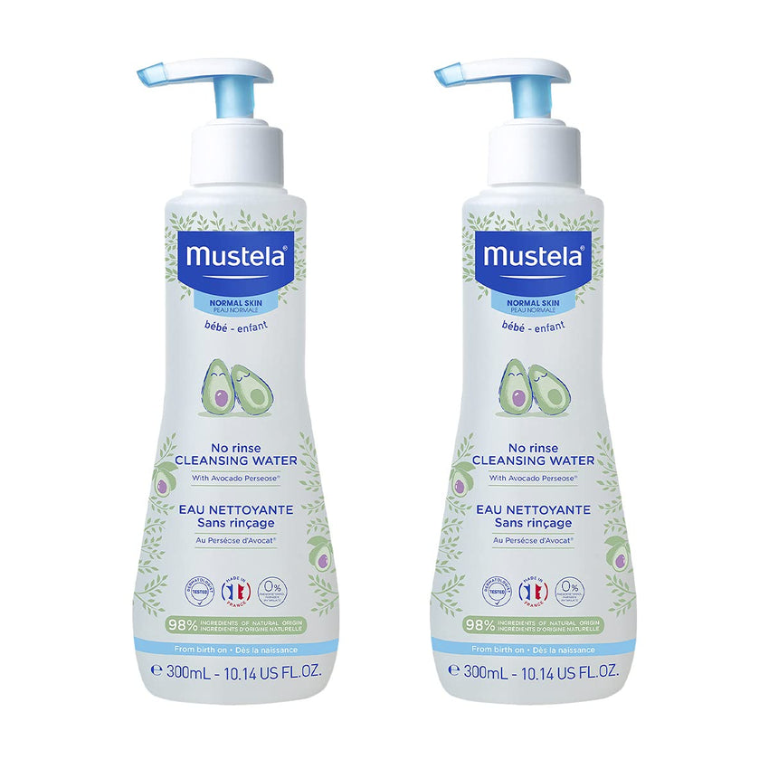 Mustela Baby Cleansing Water - No - Rinse Micellar Water - with Natural Avocado & Aloe Vera - for Baby's Face, Body & Diaper - 1 or 2 - Pack - Various Sizes - 7DAY'S