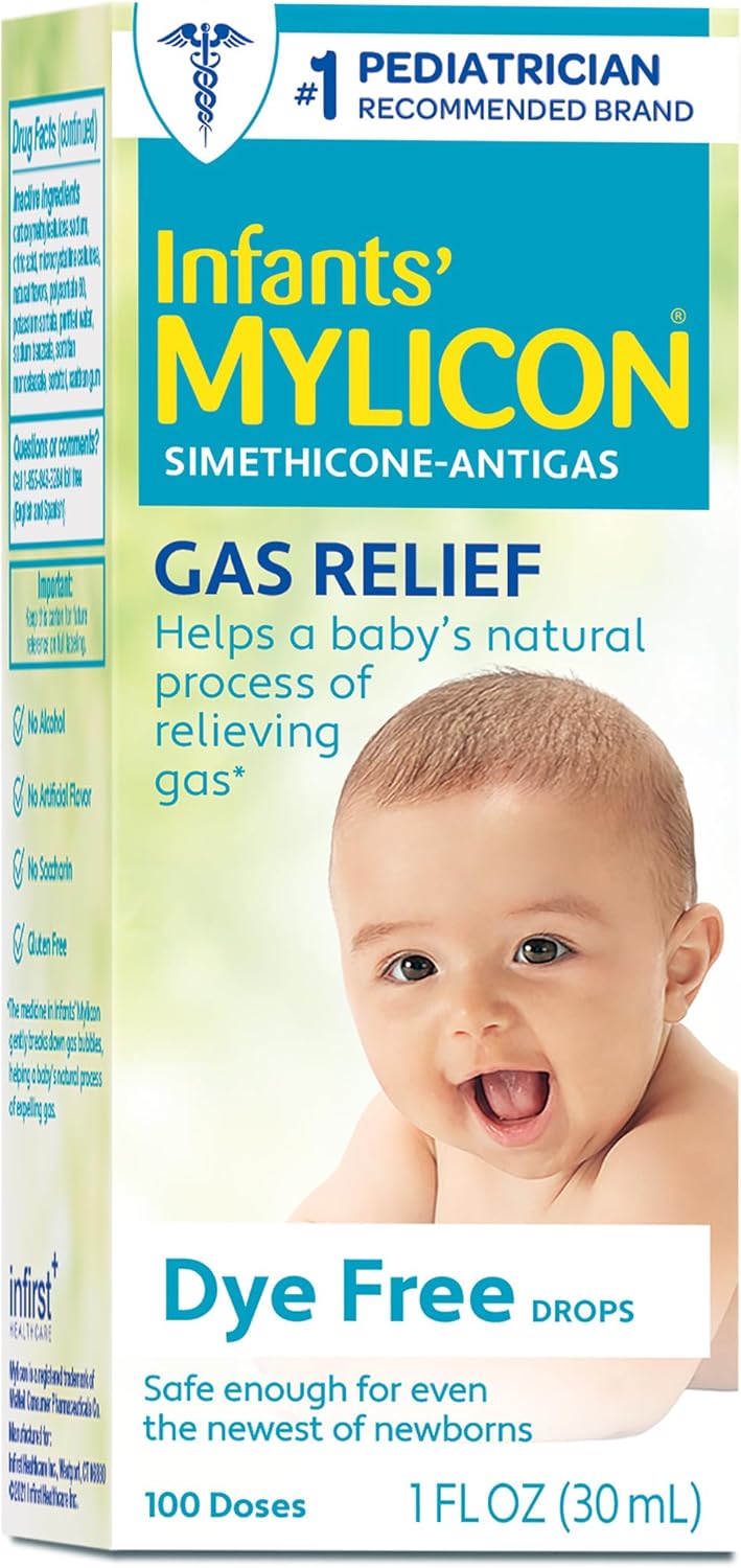 MYLICON Infants Gas Relief Drops for Infants and Babies, Dye Free Formula, 1 Fluid Ounce - 7DAY'S
