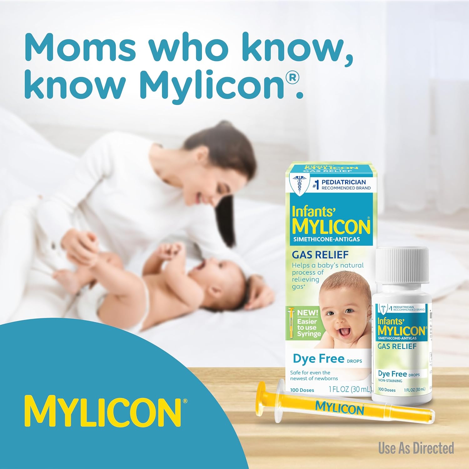 MYLICON Infants Gas Relief Drops for Infants and Babies, Dye Free Formula, 1 Fluid Ounce - 7DAY'S