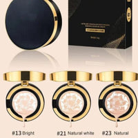 MZV Concealer Cushion Cream,Water Bead Tricolor Latte Concealer Cushion,MZV Water Bead Tricolor Latte Concealer Cushion,Moisturizing Essence Foundation (Natural Whit - 3PCS) - 7DAY'S