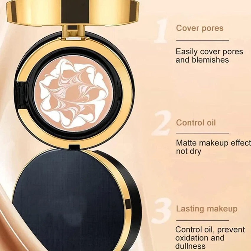 MZV Concealer Cushion Cream,Water Bead Tricolor Latte Concealer Cushion,MZV Water Bead Tricolor Latte Concealer Cushion,Moisturizing Essence Foundation (Natural Whit - 3PCS) - 7DAY'S