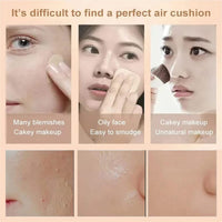 MZV Concealer Cushion Cream,Water Bead Tricolor Latte Concealer Cushion,MZV Water Bead Tricolor Latte Concealer Cushion,Moisturizing Essence Foundation (Natural Whit - 3PCS) - 7DAY'S