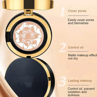 MZV Concealer Cushion Cream,Water Bead Tricolor Latte Concealer Cushion,MZV Water Bead Tricolor Latte Concealer Cushion,Moisturizing Essence Foundation (Natural Whit - 3PCS) - 7DAY'S