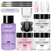 Nail Acrylic Powder and Liquid Monomer Nails Art Decoration For Manicure Set Kit Crystal Nail Glitter 3D Nail Tips Carving Tools - 7DAY'S