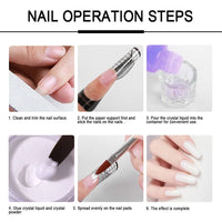 Nail Acrylic Powder and Liquid Monomer Nails Art Decoration For Manicure Set Kit Crystal Nail Glitter 3D Nail Tips Carving Tools - 7DAY'S