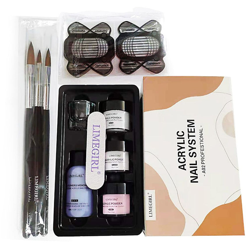 Nail Acrylic Powder and Liquid Monomer Nails Art Decoration For Manicure Set Kit Crystal Nail Glitter 3D Nail Tips Carving Tools - 7DAY'S