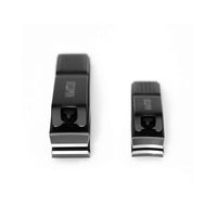 Nail Clippers Set, Ultra Sharp Sturdy Fingernail and Toenail Clipper Cutters with Visibly Tin Case, Black - 7DAY'S