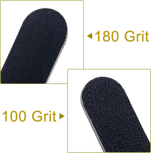 Nail File 10 PCS Professional Double Sided 100/180 Grit Nail Files Emery Board Black Manicure Pedicure Tool and Nail Buffering Files - 7DAY'S