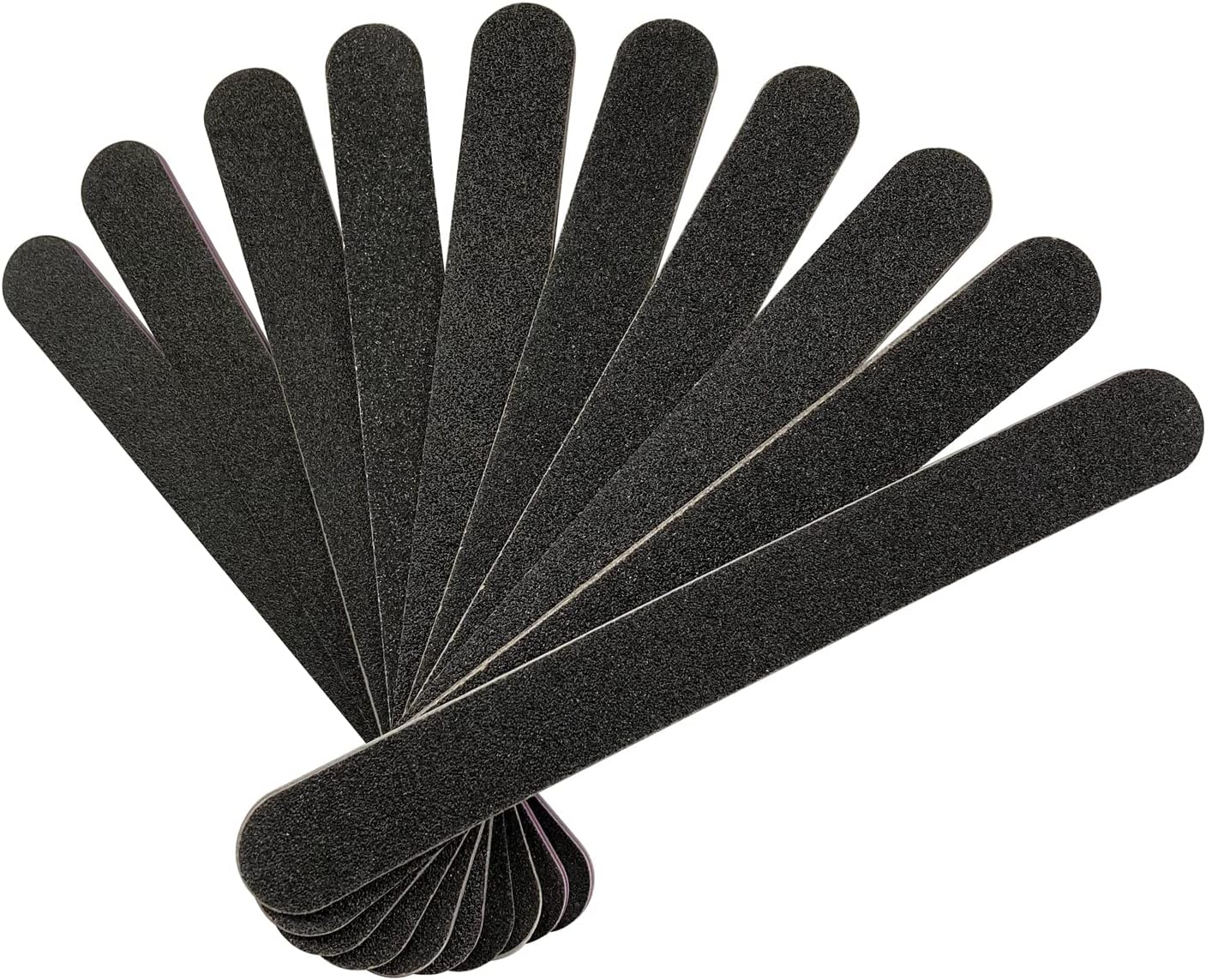 Nail File 10 PCS Professional Double Sided 100/180 Grit Nail Files Emery Board Black Manicure Pedicure Tool and Nail Buffering Files - 7DAY'S