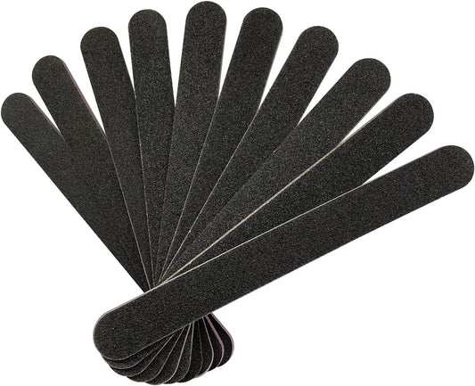 Nail File 10 PCS Professional Double Sided 100/180 Grit Nail Files Emery Board Black Manicure Pedicure Tool and Nail Buffering Files - 7DAY'S