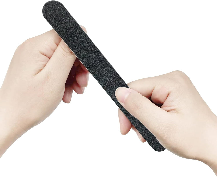Nail File 10 PCS Professional Double Sided 100/180 Grit Nail Files Emery Board Black Manicure Pedicure Tool and Nail Buffering Files - 7DAY'S