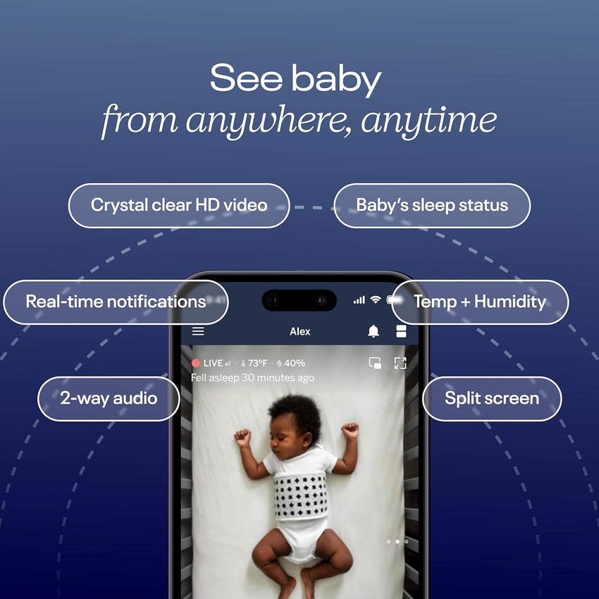 Nanit Pro Baby Sleep Monitoring System - Newborn Baby Essential Bundles Track Infant Sleep and Breathing Motion, 2 - Way Audio, Sound & Motion Alerts, Night Vision - 7DAY'S