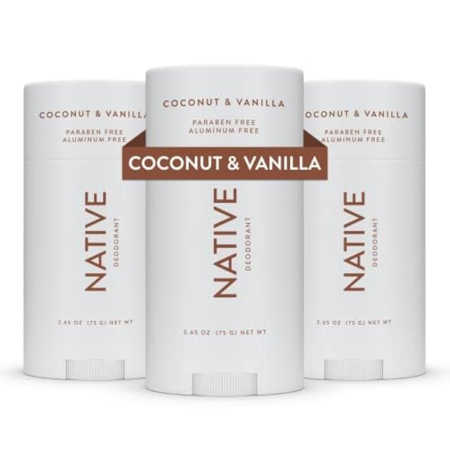 Native Deodorant Contains Naturally Derived Ingredients, 72 Hour Odor Control | Deodorant for Women and Men, Aluminum Free with Baking Soda, Coconut Oil and Shea Butter | Coconut & Vanilla - 7DAY'S