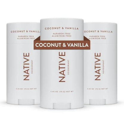 Native Deodorant Contains Naturally Derived Ingredients, 72 Hour Odor Control | Deodorant for Women and Men, Aluminum Free with Baking Soda, Coconut Oil and Shea Butter | Coconut & Vanilla - 7DAY'S